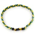 thumbnail image 1 of Mapofbeauty Collar Deportivo Tornado De Tres Cuerdas Trenzadas De 18.0 In (Verde/Amarillo), 1 of 2