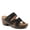 BLACK, variant on Women's AURATAY Hook and Loop Demi Wedge Sandals - Cushioned Footbed, Adjustable Fit, Faux Leather Design