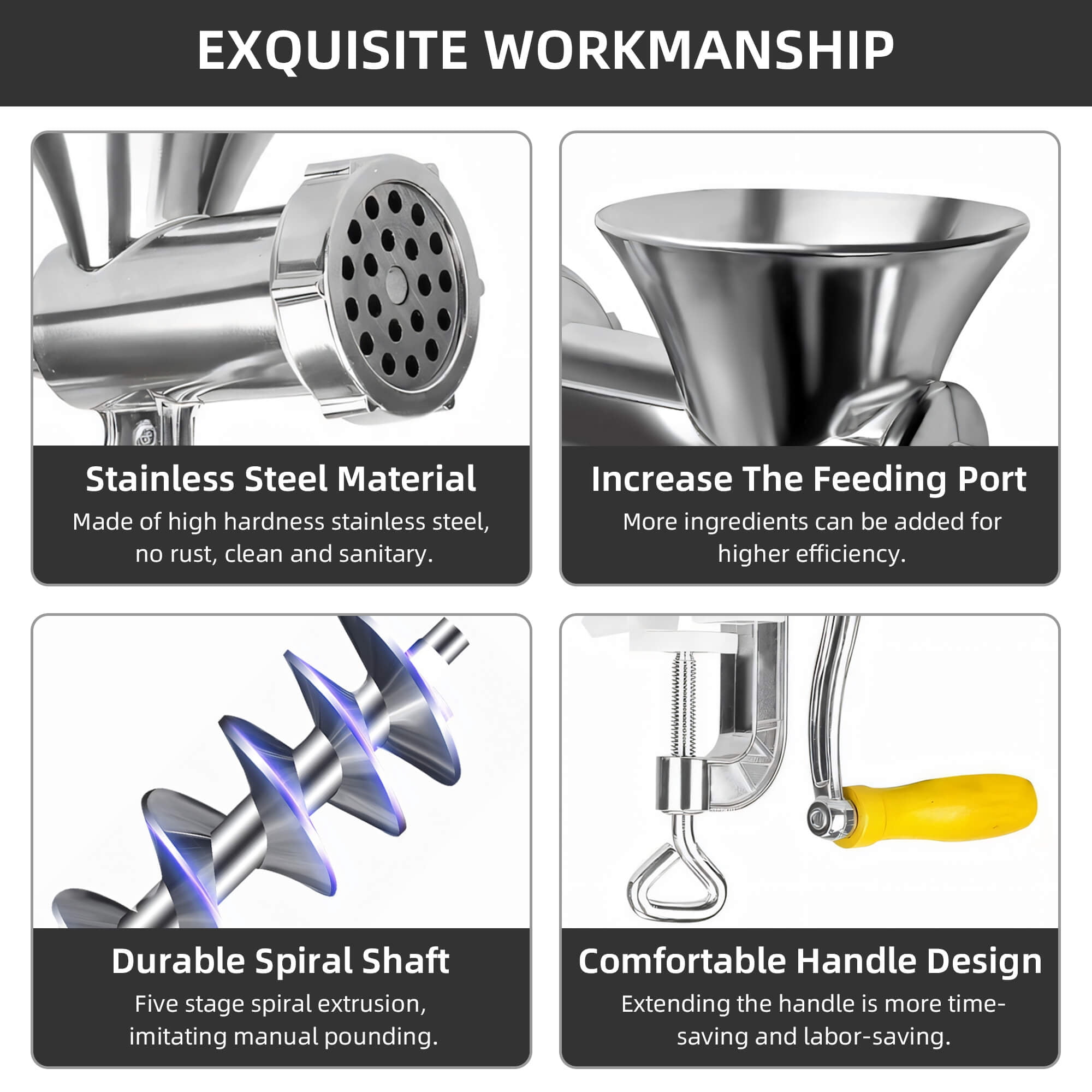 Sentryse Manual Meat Grinder, Sausage Maker Stuffer, Heavy Duty Hand Operated Mincer Food Kitchen Maker Machine