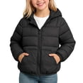 thumbnail image 2 of GigrtiJin 1T-8T Kids Puffy Coats Long Sleeve Hoodie Coats Girls Winter Cute Zip up Casual Going Out Coats with Pockets, 2 of 7
