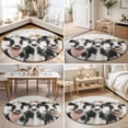thumbnail image 4 of Round Rugs 5Ft, Funny Cows Round Area Rug Washable Indoor Throw Carpet, Retro Country Animals Floral Wreath Farmhouse Beige Soft Non Slip Circle Rug for Cabinet Bathroom Home Decor Aesthetic, 4 of 8