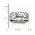 thumbnail image 4 of Stainless Steel Polished Diamond Cut Ring, 4 of 8
