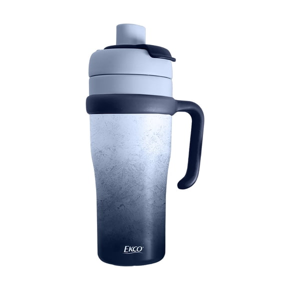 Termo Ekco Go Dual de Doble Pared con Asa, Boquilla y Popote de 950 ml – Azul