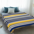 thumbnail image 4 of Navy Blue Yellow Striped Blanket Soft Cozy Warm Throw Blanket for Couch, Plush Fuzzy Flannel Fleece Blankets for Sofa, Farmhouse Vintage Stripe Bed Blankets Lightweight Gifts for Women, 30"x40", 4 of 9