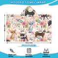 thumbnail image 2 of Chihuahua and Pioneer Flower Hooded Bath Towel，60"x35" for Ages 3 To 12 Kids, Quick Dry Lightweight Soft Microfiber Hood Beach Towel Cover Up for Kids, 2 of 7