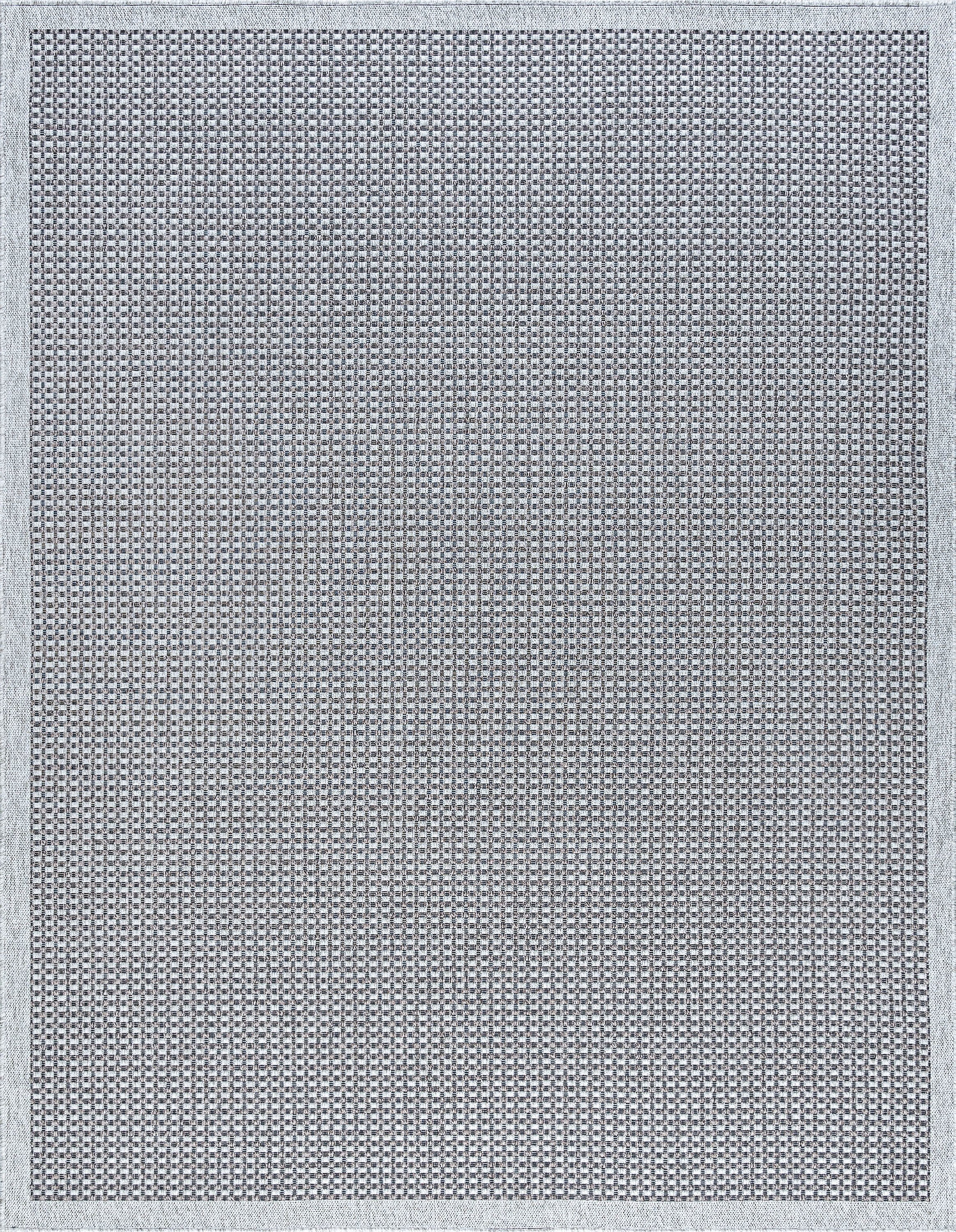 8x10 Water Resistant, Large Indoor Outdoor Rugs for Patios, Front Door Entry, Entryway, Deck, Porch, Balcony | Outside Area Rug for Patio | Light Gray, Basketweave | Size: 7'10'' x 10'2''