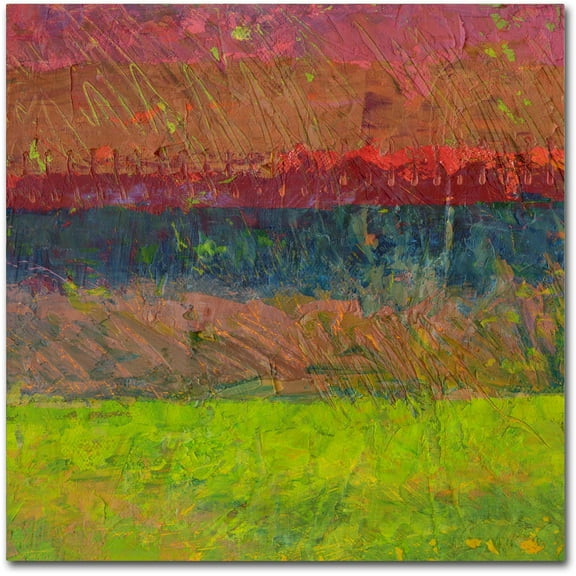 Trademark Fine Art "Lake and Hills" Canvas Art by Michelle Calkins