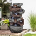 thumbnail image 2 of Alpine Corporation Cascading Natural Stone Fountain with LED Lights, 2 of 2