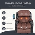 thumbnail image 3 of SEGMART Rocking Recliner Chair with Remote Control for Adults, PU Leather Single Recliner Chair w/Thick Handrail & Side Pocket, for Home, Living Room, Lounge, 330lbs, 3 of 7
