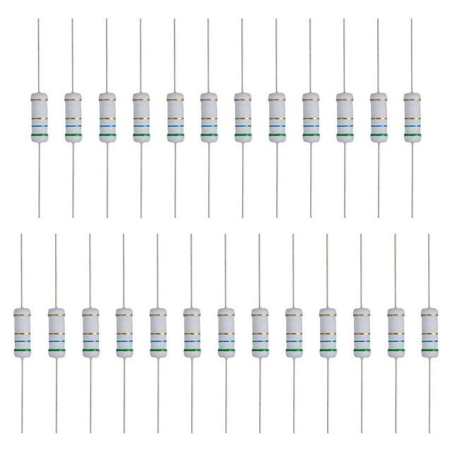 25 Pcs 5.6 Ohm Resistor, 3 Watts 5% Tolerance Metal Oxide Film Resistor Axial Lead, Flame Proof for DIY Electronic Projects Circuits Experiments