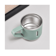 Stainless steel insulated Coffee Thermos with Cup,double-layer vacuum portable water cup with three lids gift set cup