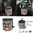 thumbnail image 4 of KUIFORTI Snowman Print 15 PCS Car Seat Cover Set Seat Covers Steering Wheel Cover Seatbelt Covers Cup Coasters Car Trash Bag Air Vent Storage Bag Rear View Mirror Cover Keychain, 4 of 6
