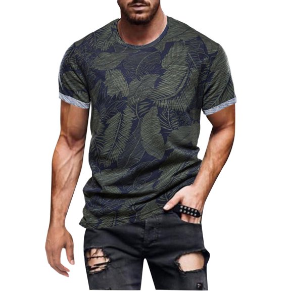 Outfmvch t shirts for men Spring And Summer Casual Fashion Short-sleeved Printed Retro Shirt womens tops Black