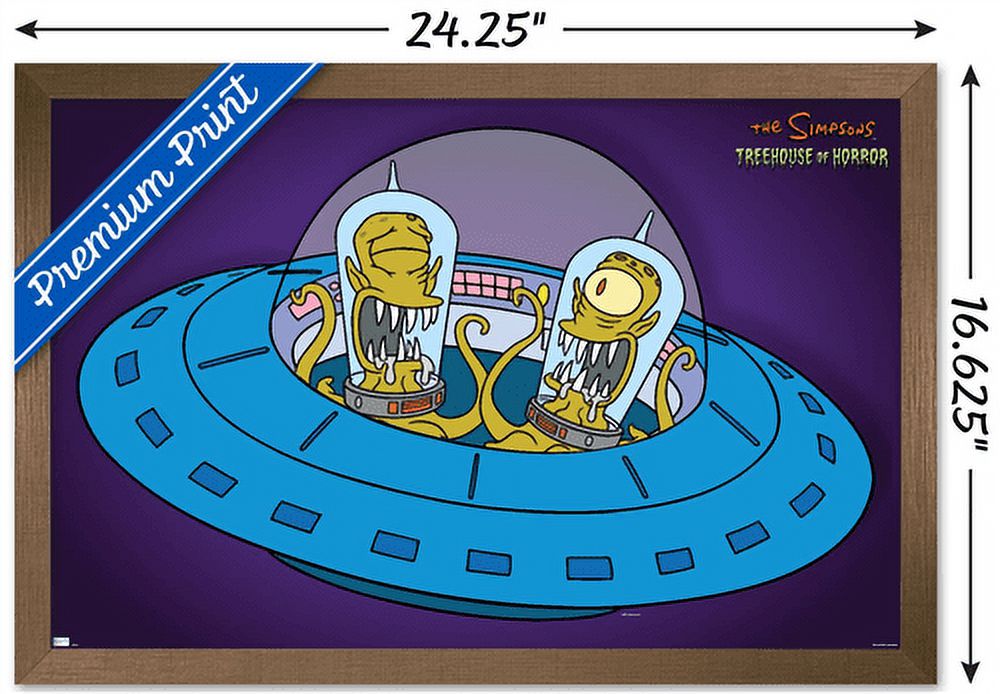 The Simpsons: Treehouse of Horror - Kang and Kodos Wall Poster, 14.725" x 22.375", Framed