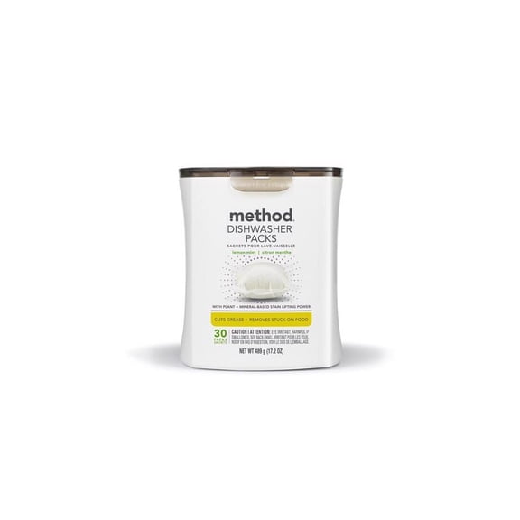 Method 329101 Dishwasher Detergent Lemon Mint Scent Pods 17.2 oz