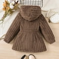 thumbnail image 6 of MEZZALL Kids Girls Long Hooded Jacket With Drawstring Waist Casual Solid Color Long Sleeve Outerwear Autumn Winter Coats Relaxed Fit Child Streetwear, 6 of 9