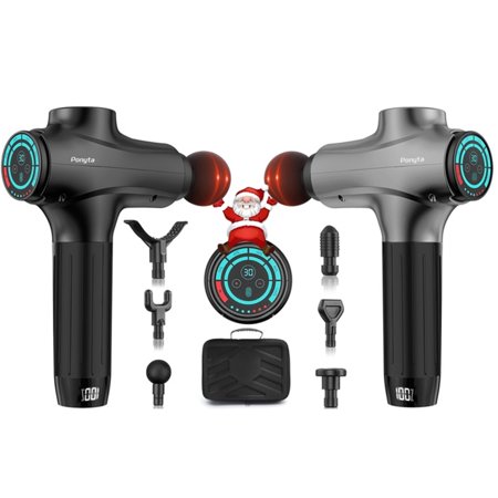 Ponyta Massage Gun for Athletes, Fascia Gun Rechargeable 3600 Vibration Per Minute, Deep Tissue Valentines Day Gifts - Black