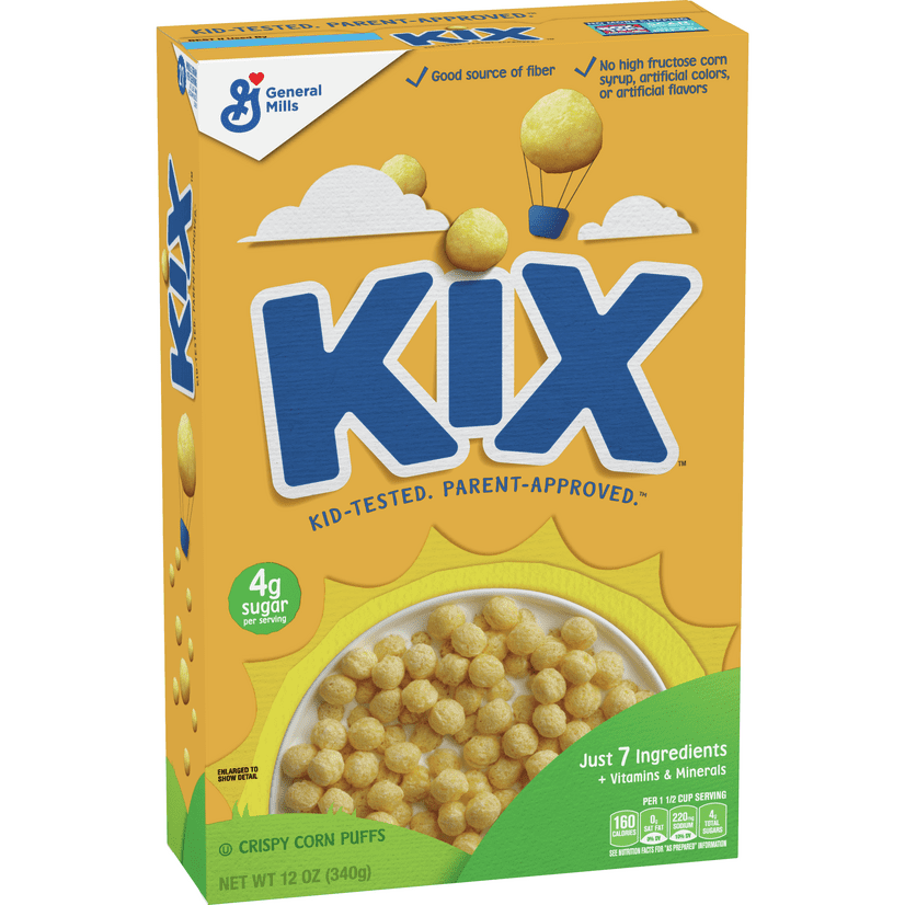 Kix, Whole Grain Breakfast Cereal, Crispy Corn Puffs, 12 oz Walmart