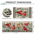 thumbnail image 3 of Hello Winter Cardinal Kitchen Rugs Set of 2, Red Bird Pine Tree Snow Buffalo Plaid Farmhouse Kitchen Mats Decor, Christmas Holiday Seasonal Floor Door Mat Home Decorations -17x29 and 17x47 Inch, 3 of 6