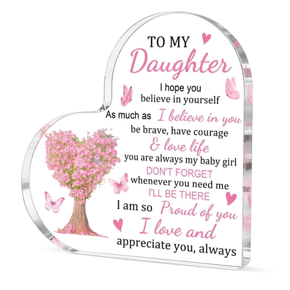 Gift for Daughter From Mom Daughter Plaque Gifts for Mothers Day Cute Desk Decor for Women To My Daughter From Dad Mom Birthday Gifts for Daughter