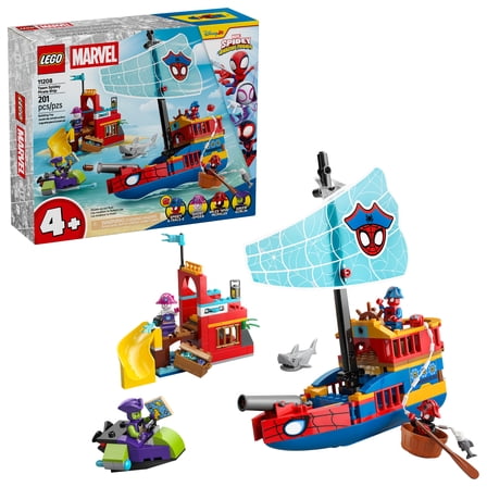 LEGO Marvel Spidey And His Amazing Friends Team Spidey Pirate Ship Building Toy for Kids - Super Hero Pretend Play Set for Preschool Boys & Girls, Ages 4  - Gift Idea for Birthdays - 11208