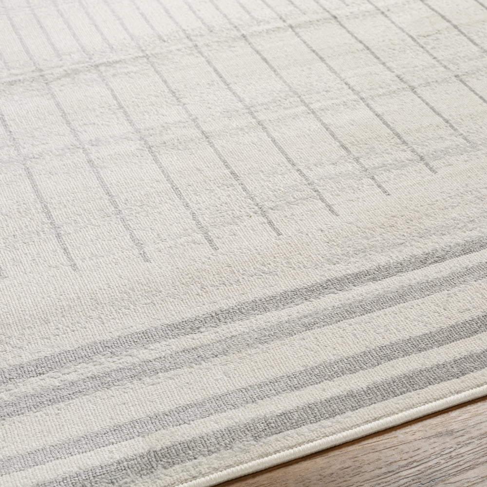 Livabliss Area Rugs for Living Room, 7ft Round Floransa Modern Cream Round Rug, Bedroom Dining Room Home Decor Stain Resistant Carpet (6'7" x 6'7")