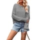 thumbnail image 3 of Suéter de Mujer de Otoño, Cuello Redondo, Tipo Murciélago, Estilo Pullover Gris XL, 3 of 7