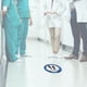 thumbnail image 5 of 5 unids/bolsa, pegatina de advertencia de distancia para el suelo, pegatina de señal de distancia de seguridad para tienda HospitalXG005, 5 of 8