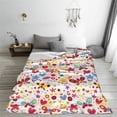 thumbnail image 5 of Honeii Cute Butterfly Flowers Print Fleece Blanket - Throw Blanket for Bed, Sofa, Couch, Camping, and Travel , Microplush Ultra Soft Warm Blanket-80"x60", 5 of 7