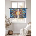 thumbnail image 3 of Abstract Sheer Curtains for Living Room Bedroom, Light-filtering Sheer Curtain, Yellow Blue Sun Texture Flame Light-Rod Pocket Voile Window Treatment Drapes, 52’’Wx45’’L, 2 Panels Set, 3 of 7