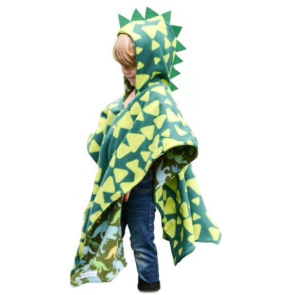 Dinosaur Kids Car Seat Poncho Car Crash Tested CPSC Compliant Warm Blanket Safe to Use Over Seat Belts Scales Hood Spikes