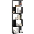 thumbnail image 1 of HOMCOM Geometric Bookcase, 5-Tier S Shaped Bookshelf, Black, 1 of 10