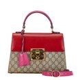 thumbnail image 1 of Pre-Owned Gucci GG Supreme Handbag Shoulder Bag 453188 Beige Red Pink PVC Leather... (Good), 1 of 11