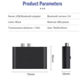 thumbnail image 4 of 2X Receptor de Audio Bluetooth 5.0 RCA 3,5mm AUX Jack Adaptador Inalámbrico de Música Estéreo con Micrófono para Kit de Coche Amplificador de Altavoz, 4 of 5