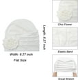thumbnail image 3 of Women Turban Beanie Hat with Flower Chemo Headwear Elastic Head Wrap Cap, 3 of 6