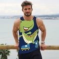 thumbnail image 6 of Cauagu Dino Playing Roller Skate Print Men's Sleeveless Muscle Shirts,Tank Tops Quick Dry Workout Tank Top Gym Muscle Tee Fitness Bodybuilding T Shirt for Men-X-Large, 6 of 7