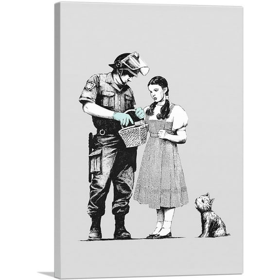 ARTCANVAS Dorothy Police Search Canvas Art Print by Banksy - Size: 26" x 18" (0.75" Deep)