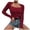 A-Red461, variant on Womens Tees Square Neck Ribbed Knit Long Sleeve Tight Tops Basic Soft Stretch Shirts