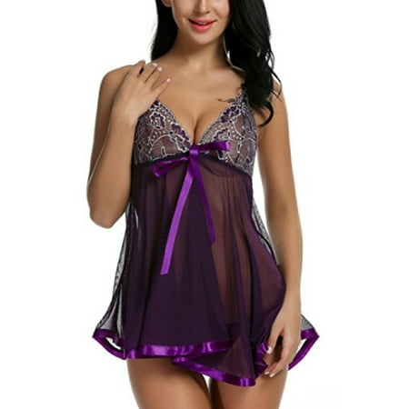 

Spring hue Lingerie Sleepwear Lace Women Dress Teddy Underwear Nightgowns Summer