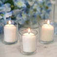 thumbnail image 2 of Efavormart 12 Pack | White Votive Candle and Clear Glass Votive Holder Candle Set, 2 of 10