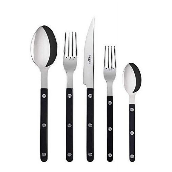 Sabre Flatware Set Stainless Steel Black Bistrot 5-pieces Service for 4 (20-pieces)