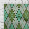 thumbnail image 2 of oneOone Viscose Chiffon Turquoise Green Fabric Argyle Craft Projects Decor Fabric Printed By The Yard 42 Inch Wide, 2 of 4