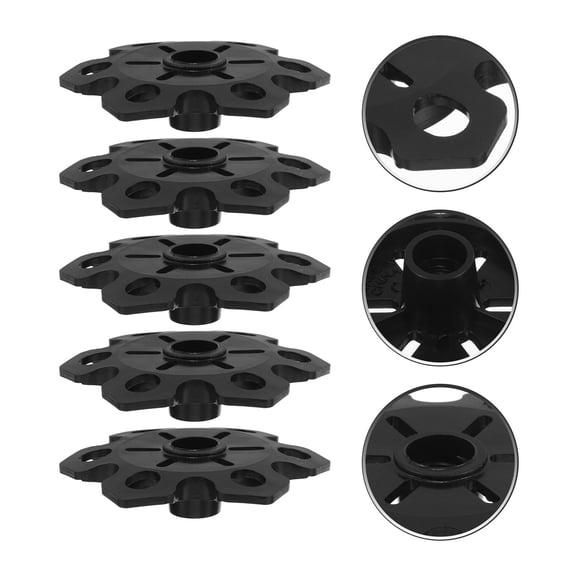 FRCOLOR Black Plastic Ski Pole Tips with AntiSlip Snowflake Design for Outdoor Use Versatile Hiking Accessories 5pcs