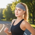 thumbnail image 3 of Sweat Wicking Headband Women Moisture Wicking Headband Running Headband for Women Sports Headband Men Thick Black Headband No Slip Headband for Women 1 Pack for Gym Workout, 3 of 5