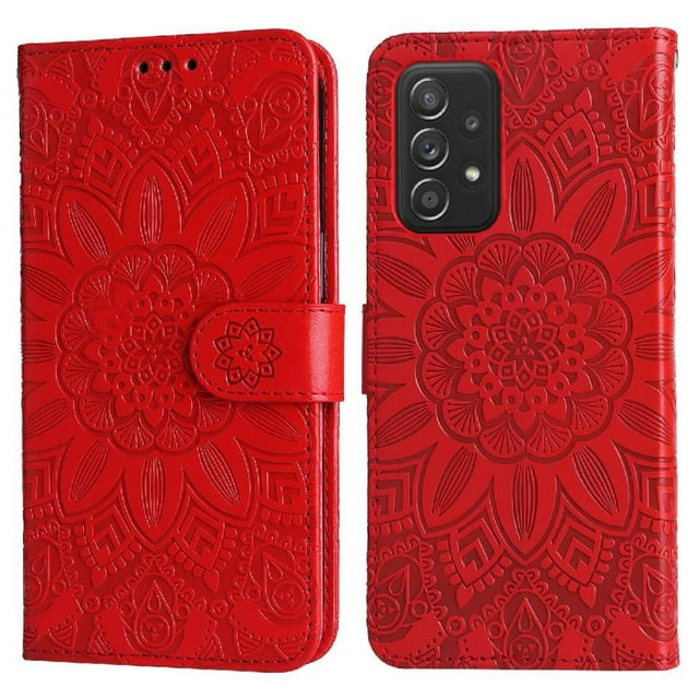 Funda tipo cartera GANGXUN para Samsung Galaxy A52 , diseño girasol, cuero PU, soporte, cierre magnético, tarjetero