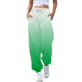 thumbnail image 1 of WERYOUNG Girls Boys Sports Pants Spring Summer Gradient Color Stretch Elastic Waist Drawstring Jogger Pants Toddler Versatile Sweat Pants,Green,7-8 Years, 1 of 6