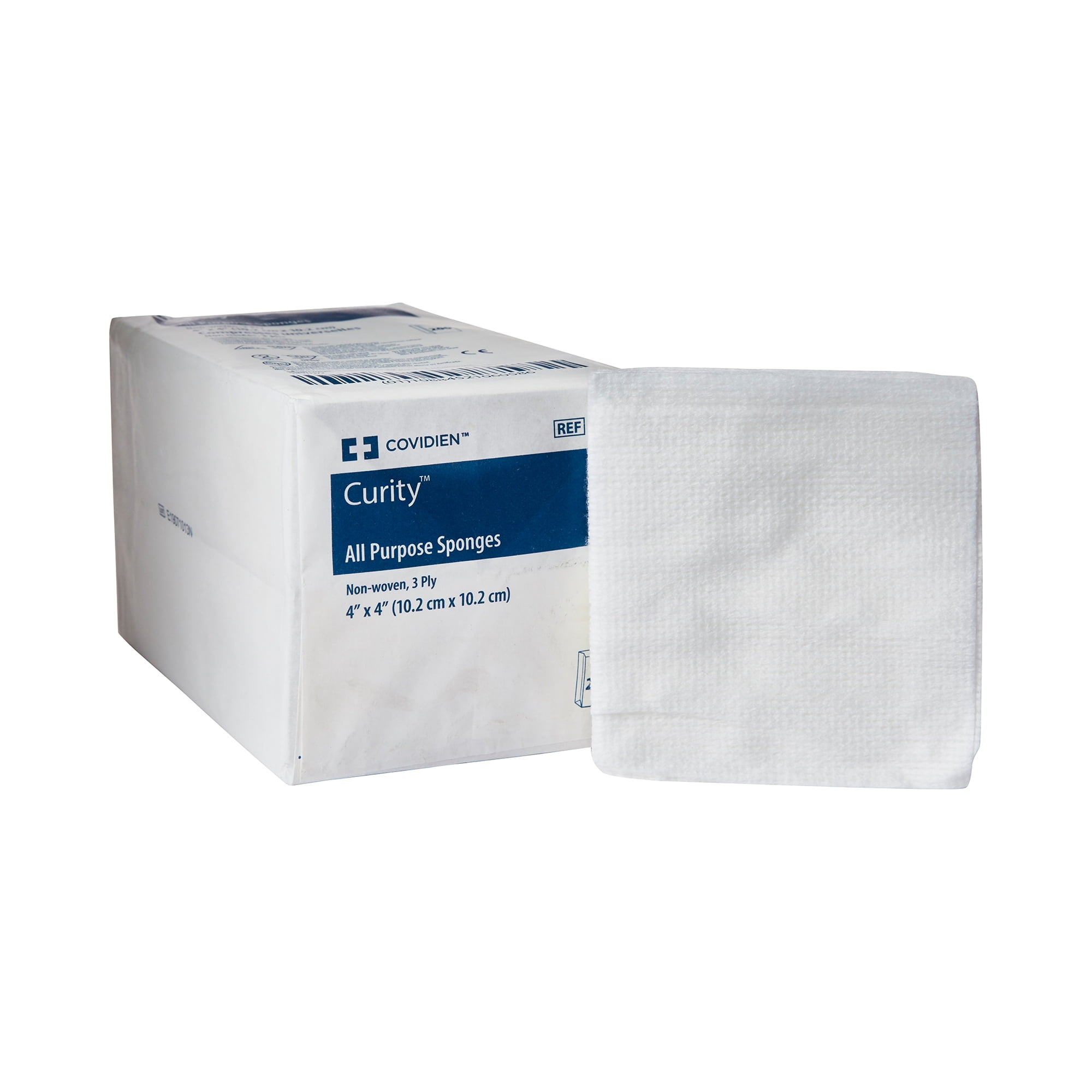 Curity Non-Woven Sponges, 3-Ply Wound Pads, 4 in x 4 in, 200 Per Pack ...