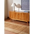 thumbnail image 3 of Rugsotic Carpets Hand Knotted Sumak Jute 2'6''x10' Runner Area Rug Contemporary Light Brown White J00009, 3 of 6