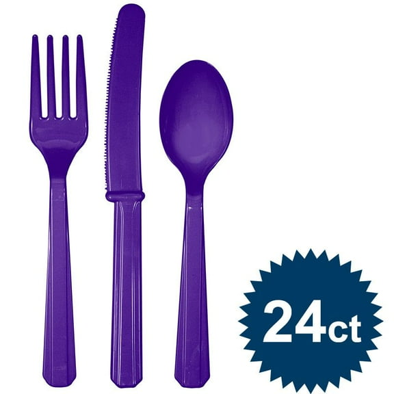 Purple Cutlery Set - Party Supplies
