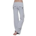 thumbnail image 1 of Womens Casual Drawstring Waist Jogger Workout Cargo Pants with Pockets Navy 4XL, 1 of 3
